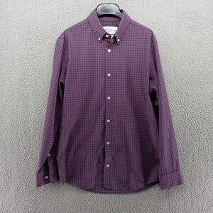 Mizzen + Main Shirt Mens Medium Blue Red Tattersall‎ Check Trim Fit Leeward